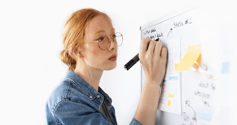 Professional writing on whiteboard